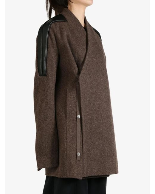 Rick Owens Brown Double-Breasted Jacket
