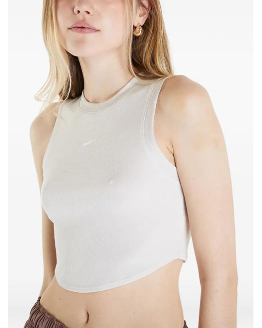 Nike Natural Ribbed Cropped Tank Top