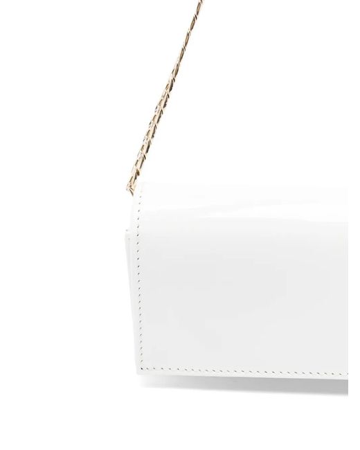 Castagna White Chain-Strap Clutch Bag