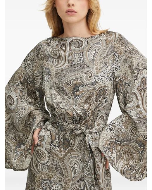 MARCIANO BY GUESS Gray Loredana Paisley-Print Mini Dress