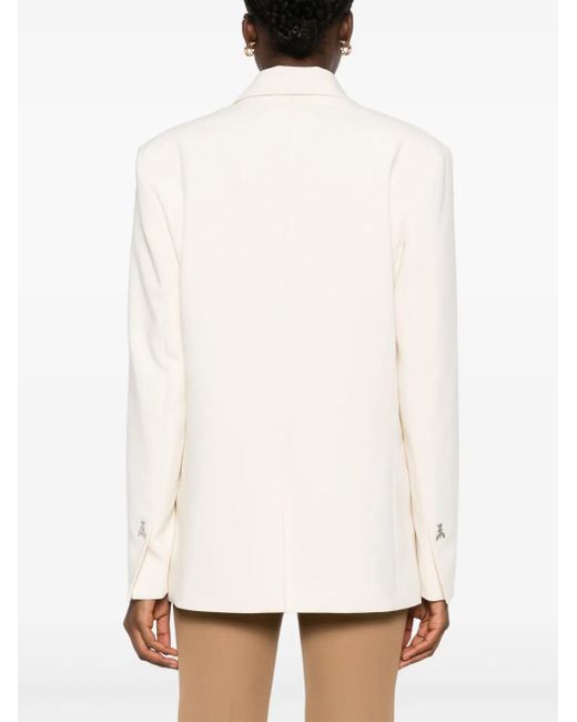 Patrizia Pepe Twill Blazer Met Knopen in het Natural