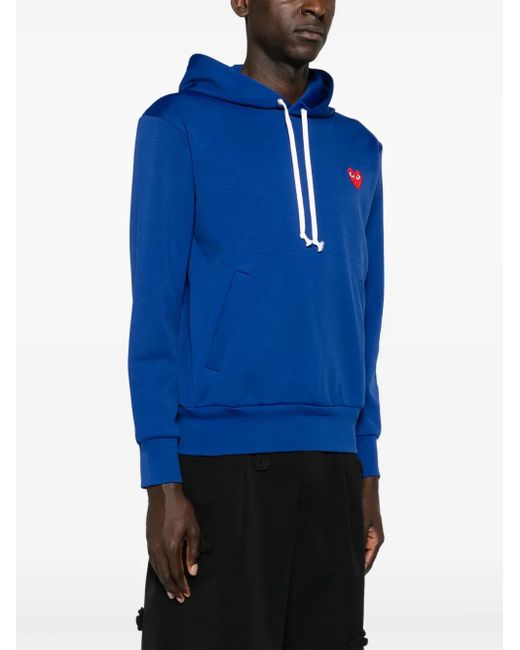 COMME DES GARÇONS PLAY Blue Heart-Motif Drawstring Hoodie