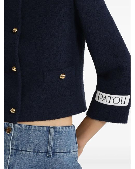Patou Blue Collarless Blazer