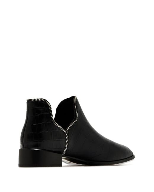 Senso Black Crocodile-Effect Boots