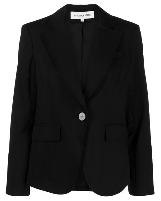 Veronica Beard Black Single-Breasted Wool-Blend Blazer