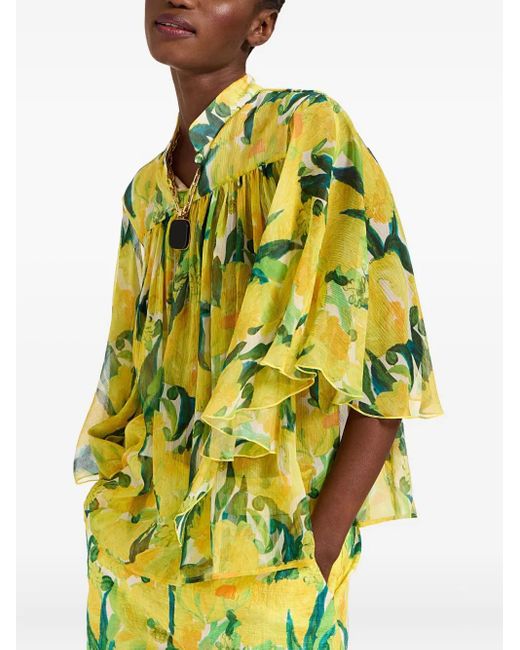 LaDoubleJ Yellow Lemon-Print Blouse