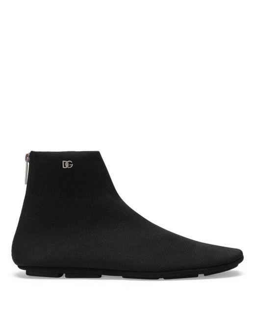Dolce & Gabbana Black Logo Sock Boots for men