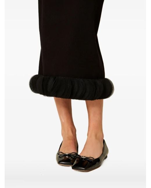 Twinset ラッフル ニットスカート Black