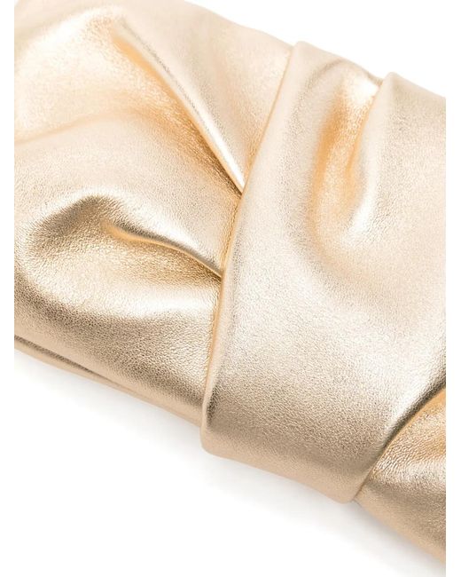 Jimmy Choo Natural Bonny Leather Clutch Bag