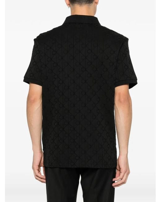 Calvin Klein Black Ss Dbl Mercerized Emblem Jacquard for men