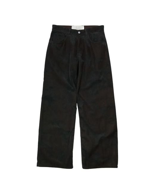ERL Black Straight-Leg Corduroy Trousers for men