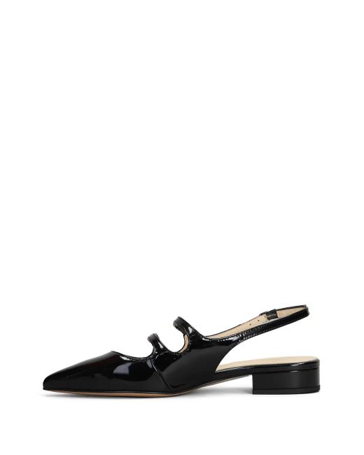 Anna F. Black Patent-Finish Ballet Flats