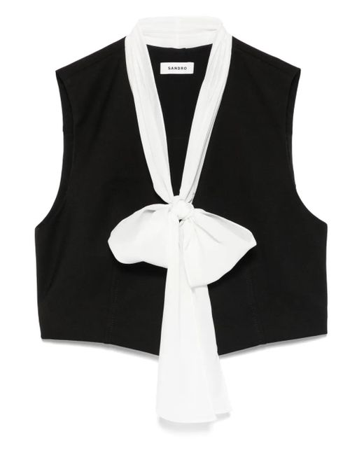 Blusa con cuello en V Sandro de color Black