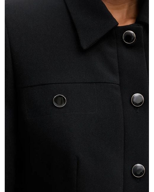 Morgan Black Button-Up Cropped Jacket