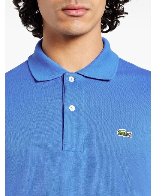 Lacoste Katoenen Poloshirt Met Logo-applicatie in het Blue voor heren