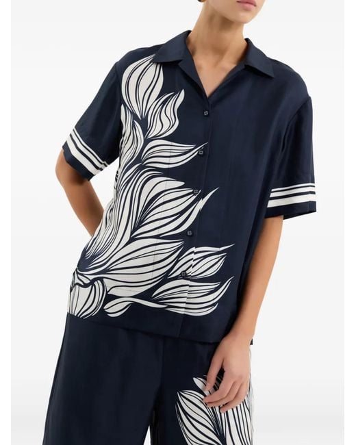 Rebecca Vallance Blue Lalisa Short-Sleeve Shirt