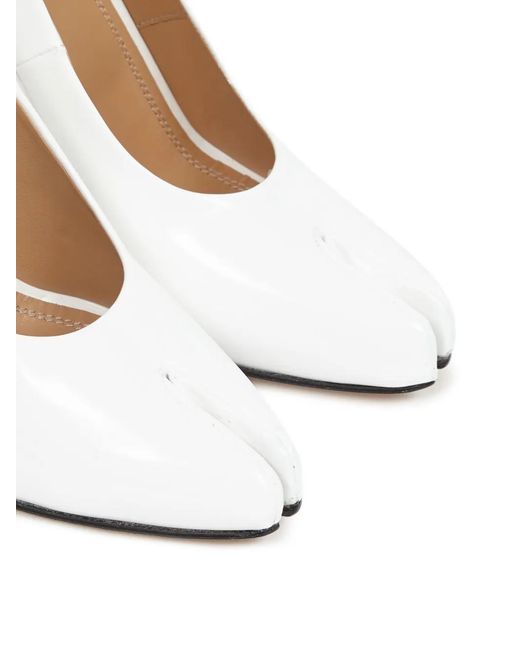 Maison Margiela White Tabi Patent-Leather Pumps