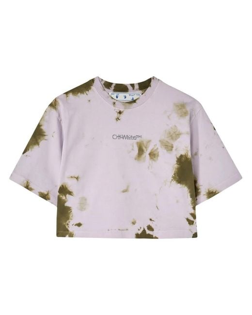 Off-White c/o Virgil Abloh Pink Tie-Dye Cropped Top