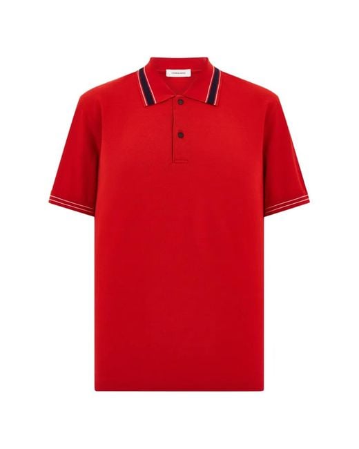 Ferragamo Red Short-Sleeve Polo Shirt for men
