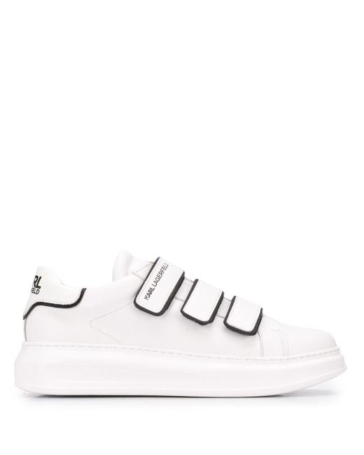 Karl Lagerfeld Sneakers Met Klittenband in het White voor heren