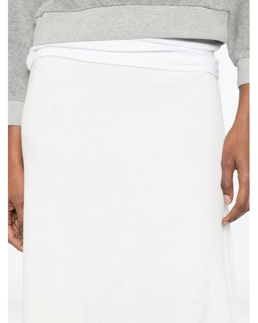 Suzie Kondi White A-Line Midi Skirt