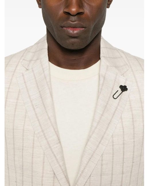 メンズ Lardini ストライプ スーツ Natural