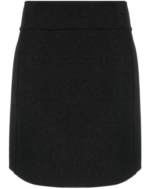 Max Mara Black Fitted Virgin Wool Miniskirt