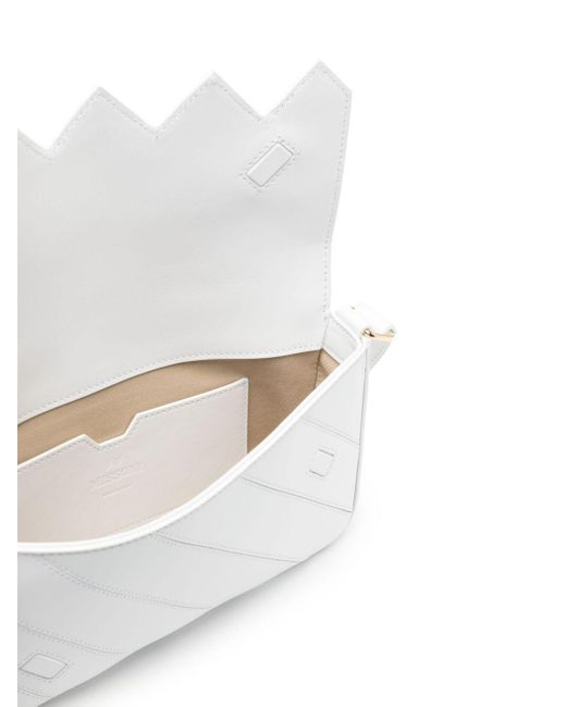 Missoni White Flap Wave Leather Shoulder Bag