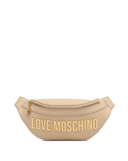 Love Moschino Natural Logo-Detail Buckle Belt Bag