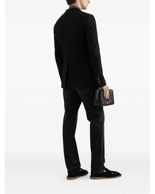 Dolce & Gabbana Black Logo-Patch Jeans for men