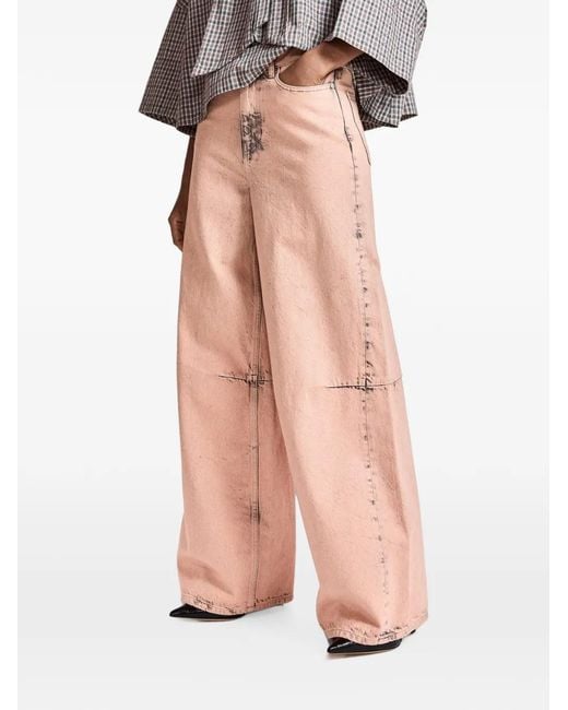 Essentiel Antwerp Pink Kadi Wide-Leg Jeans