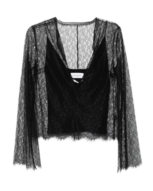 Brandon Maxwell Black The Eloise Bluse aus Spitze