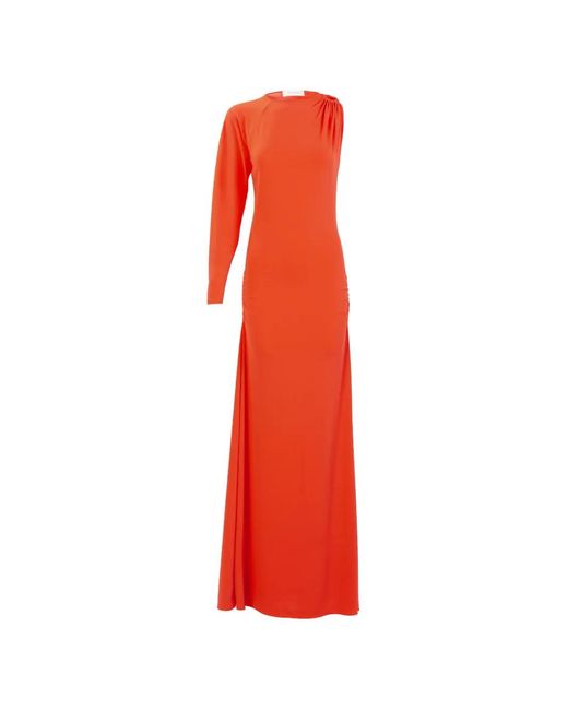 Silvia Tcherassi Red Virna One-Shoulder Maxi Dress