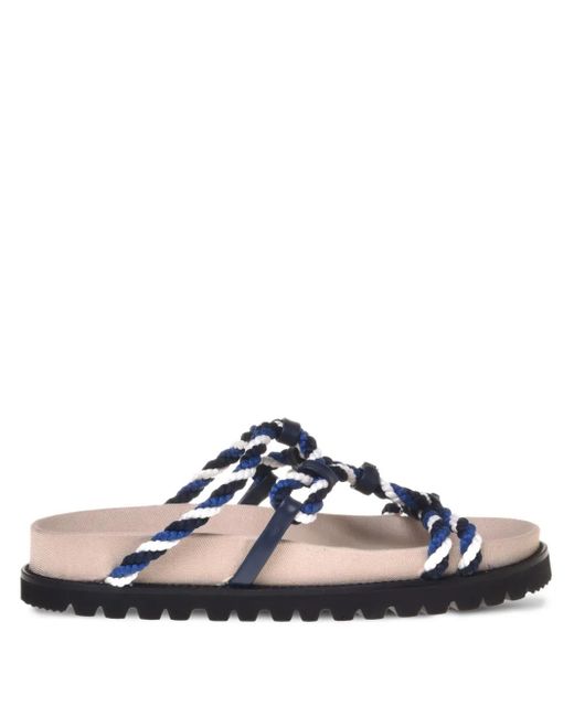 Alberta Ferretti Blue Logo-Lettering Sandals