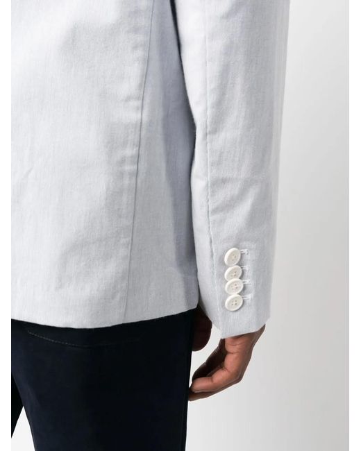 Orlebar Brown White Ullock Single-Breasted Seersucker Blazer for men