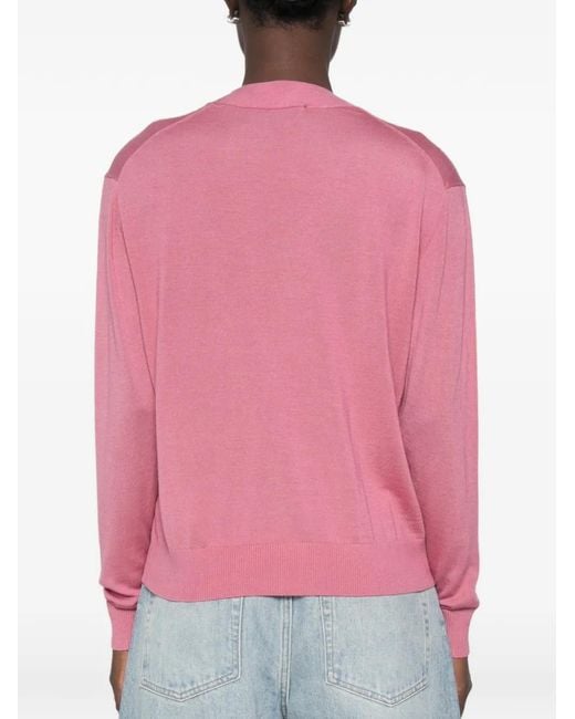 Weekend by Maxmara Pink V-Neck Button-Up Cardigan