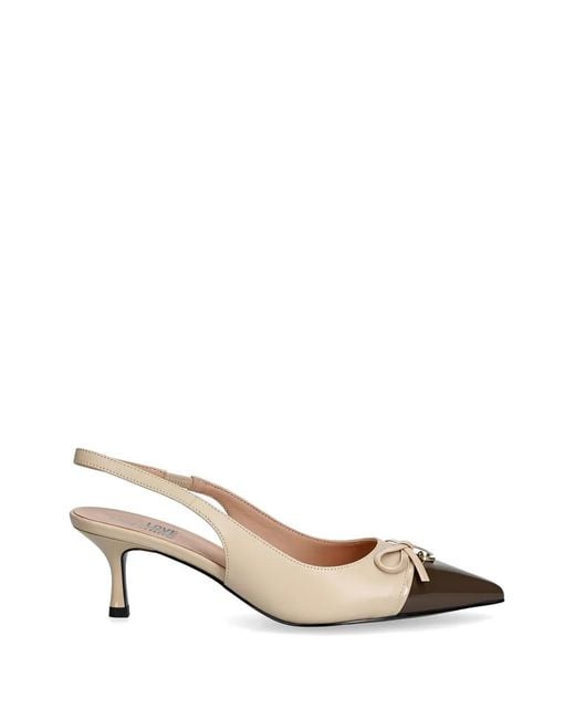 Love Moschino Natural Bow-Detail Slingback Pumps
