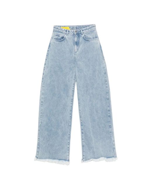 Marques'Almeida Blue Raw-Edge Jeans