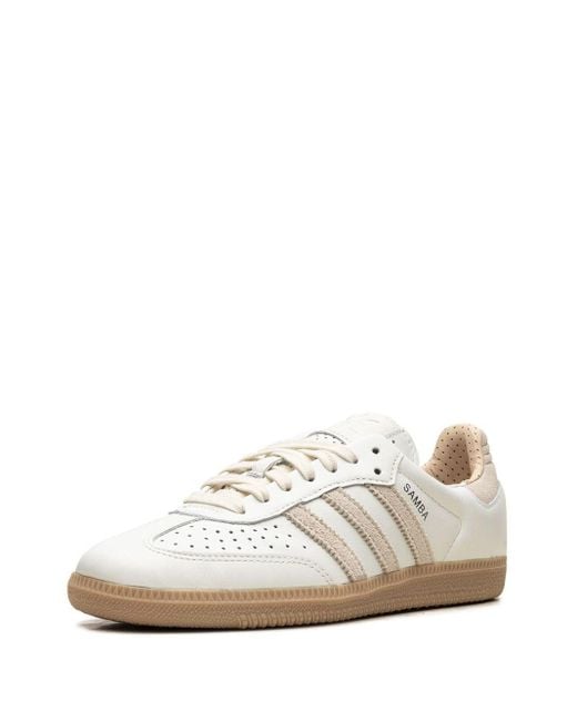 Adidas White Samba Leather Sneakers for men