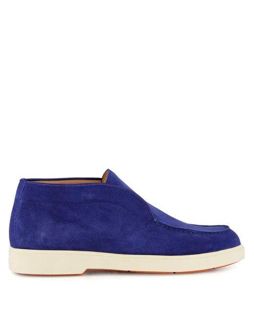 Santoni Blue Stiefel Aus Wildleder