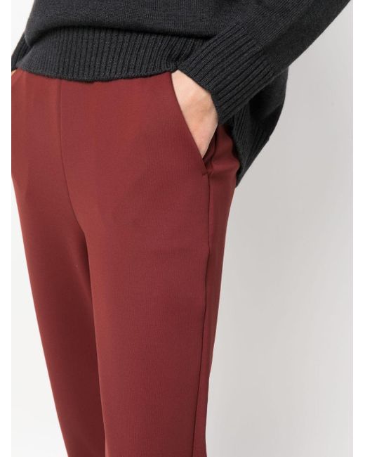 Pantalon fuselé à taille haute Max Mara en coloris Red