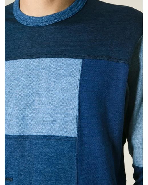 Patchwork sweater Junya Watanabe de hombre de color Blue