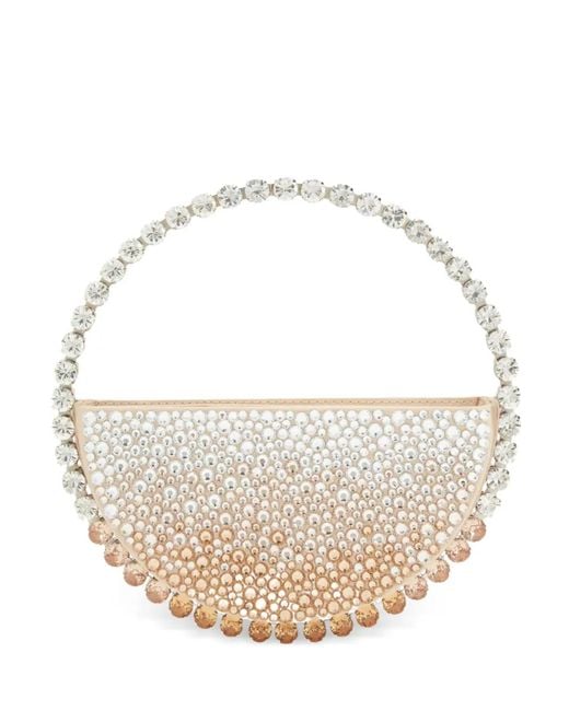 L'ALINGI White Eternity Crystal-Embellished Clutch Bag