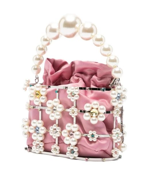 Rosantica Pink Holli Cindy Flora- Appliqué Tote Bag