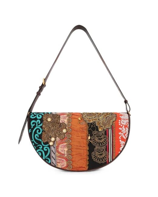 Dries Van Noten White Large Embroidered Crossbody Bag