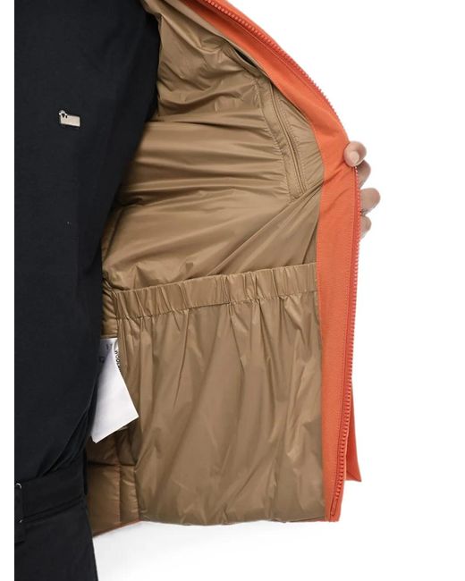 Woolrich Orange Duster Blizzard Faux-Fur-Collar Quilted Jacket for men