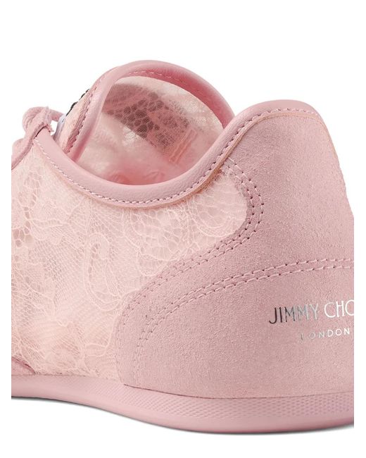 Jimmy Choo Pink Lace Sunny Sneakers
