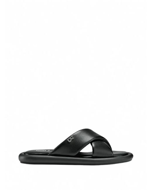 Bogner Black Portofino Criss-Cross Strap Sandals for men