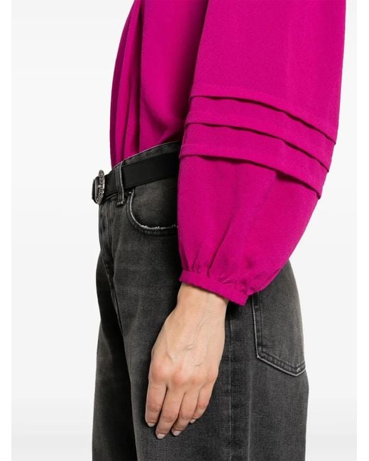 Isabel Marant Pink Lamaya Tie-Neck Blouse