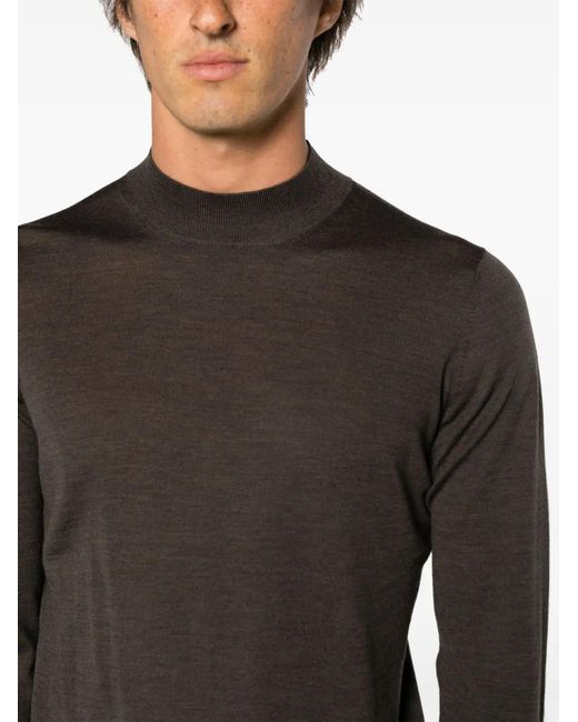 Barba Napoli Gray High-Neck Virgin-Wool Jumper for men
